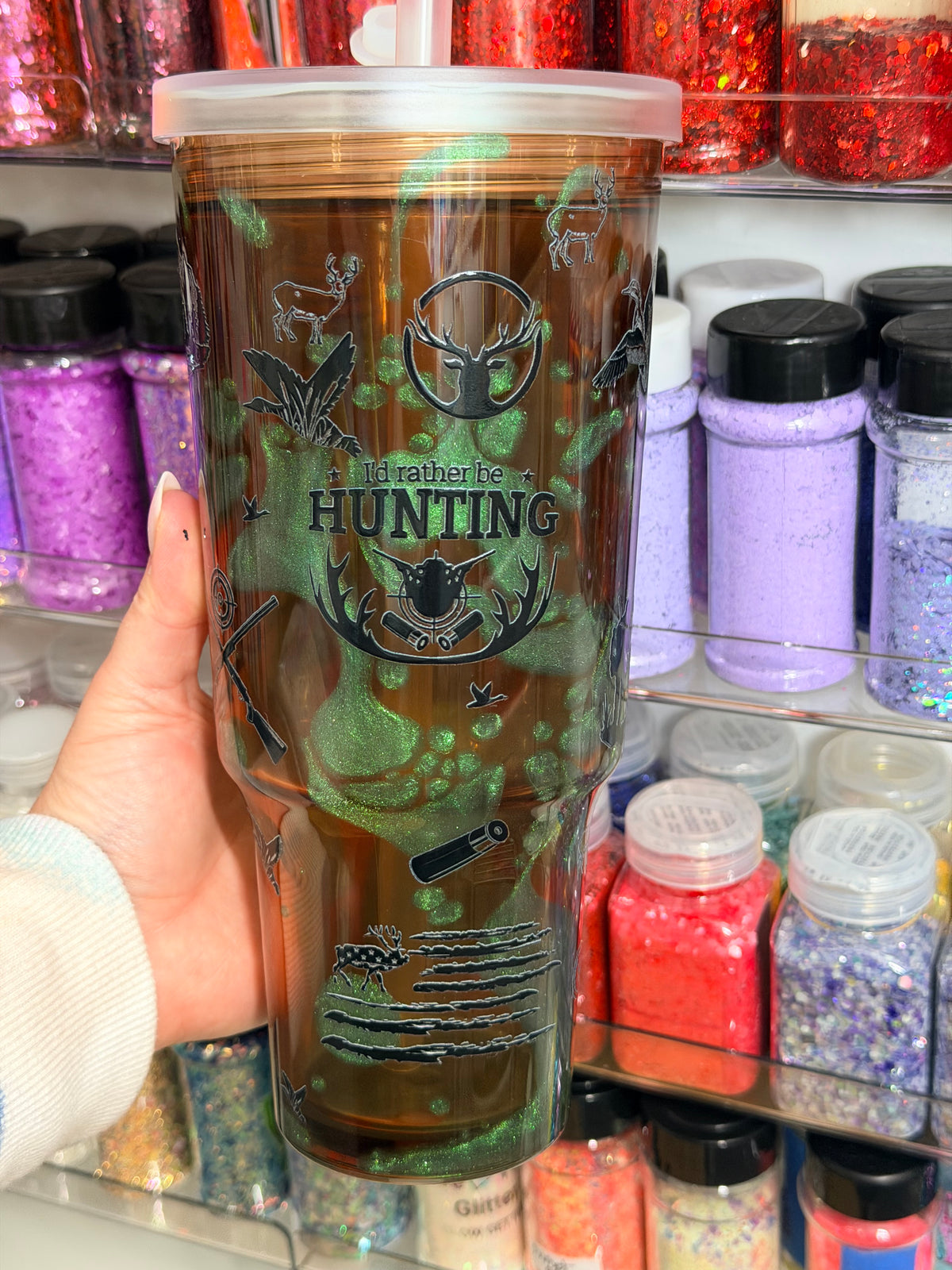 I’d Rather Be Hunting 30 oz Glow-in-the-Dark Lava Tumbler