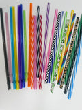 Assorted striped drinking straws set, straight