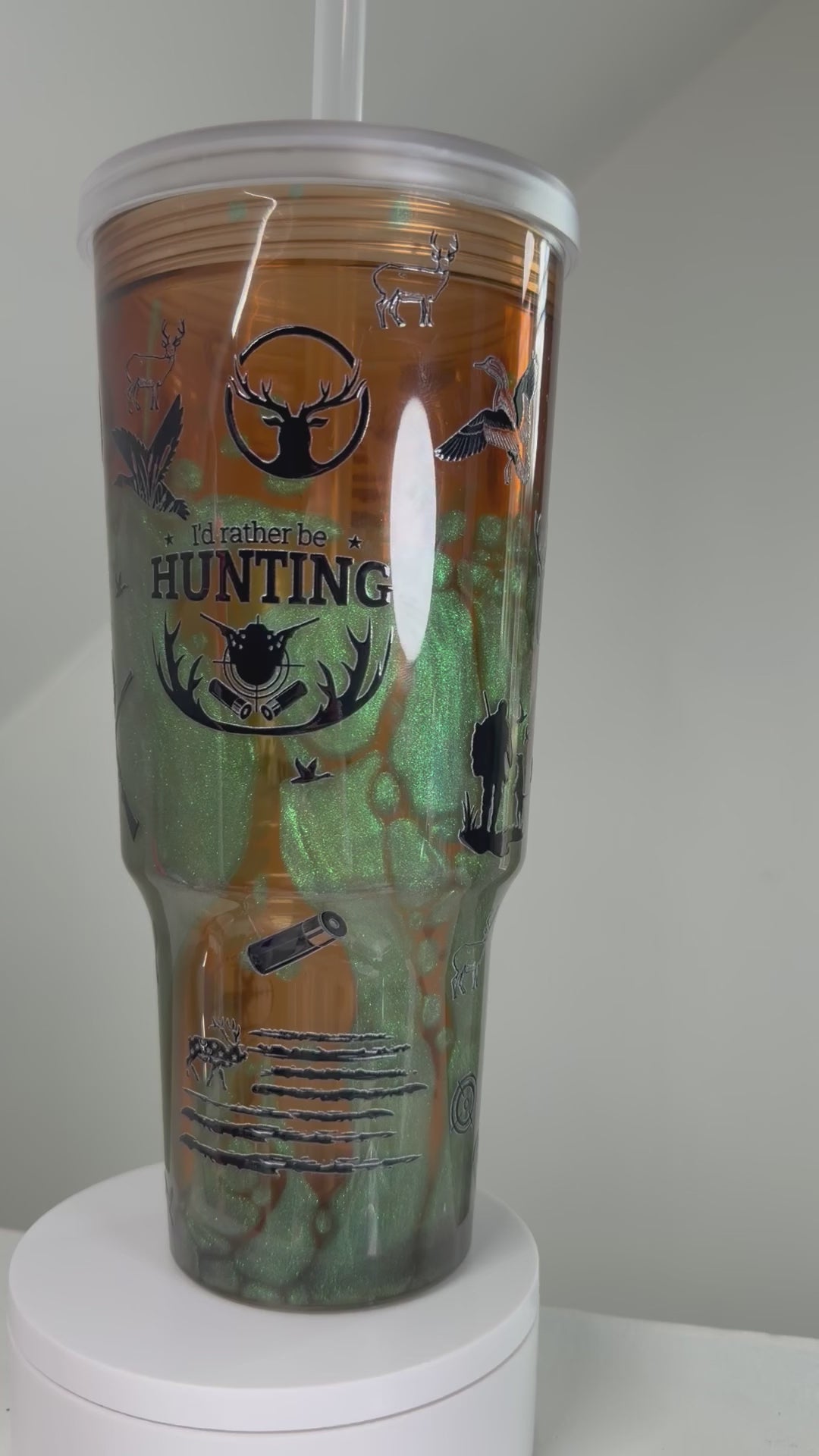 I’d Rather Be Hunting 30 oz Glow-in-the-Dark Lava Tumbler