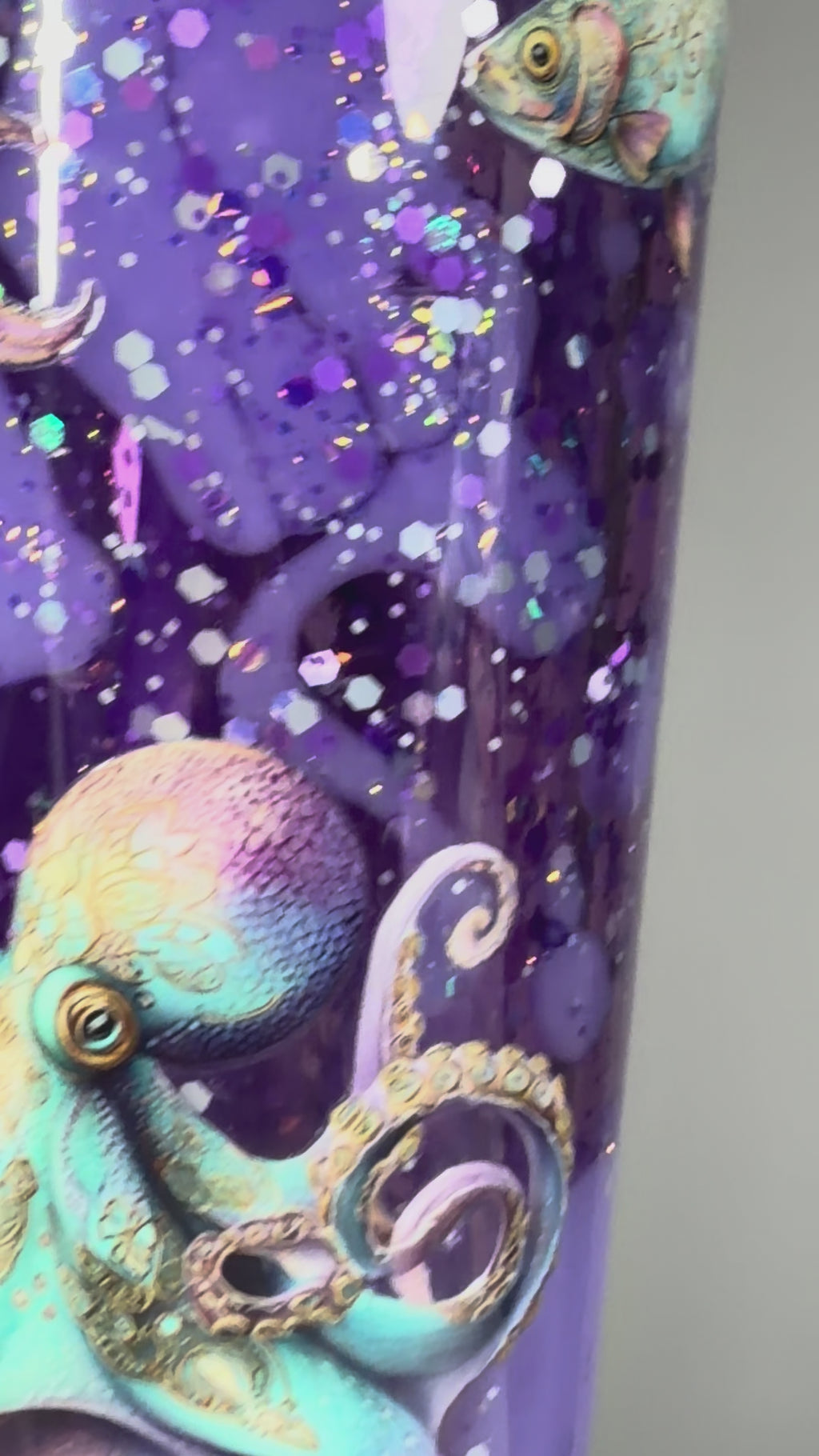24 oz Acrylic Tapered Purple Lava Snow Globe Tumbler