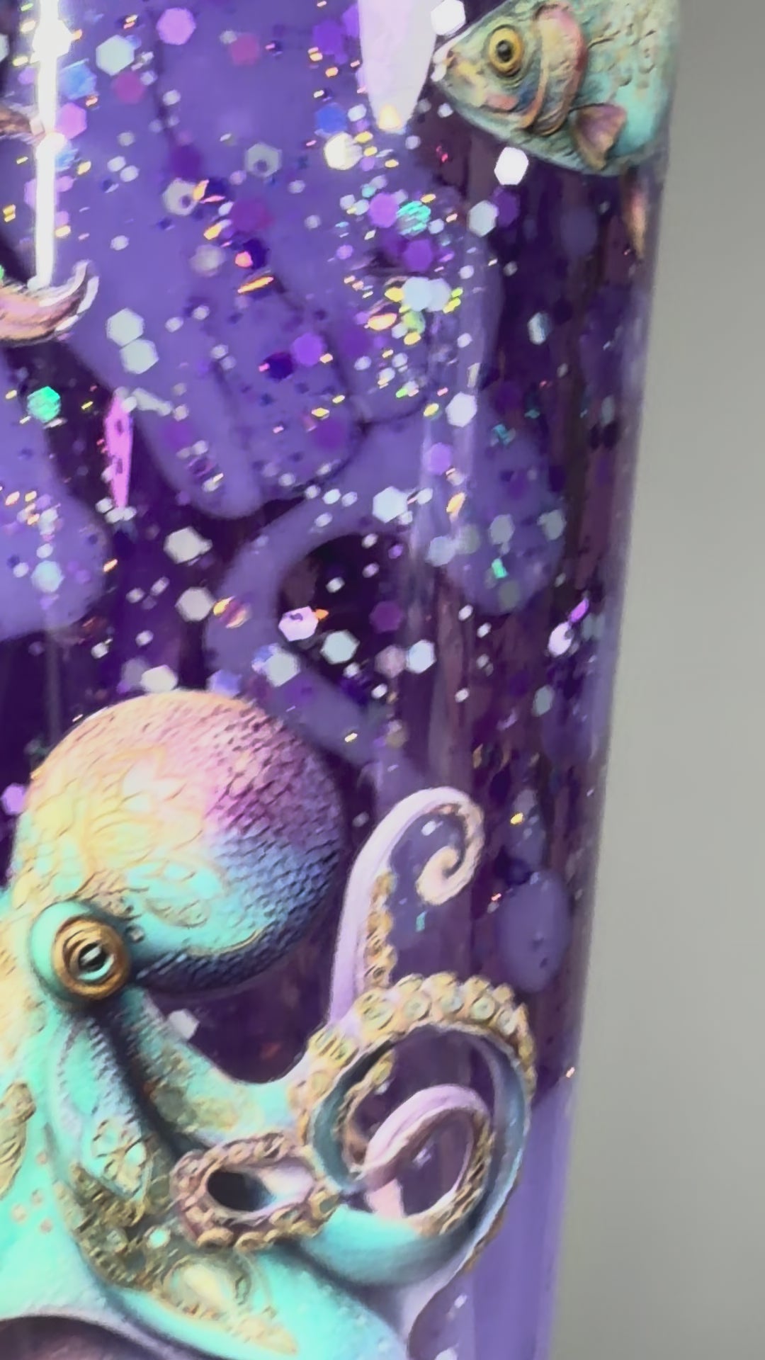24 oz Acrylic Tapered Purple Lava Snow Globe Tumbler