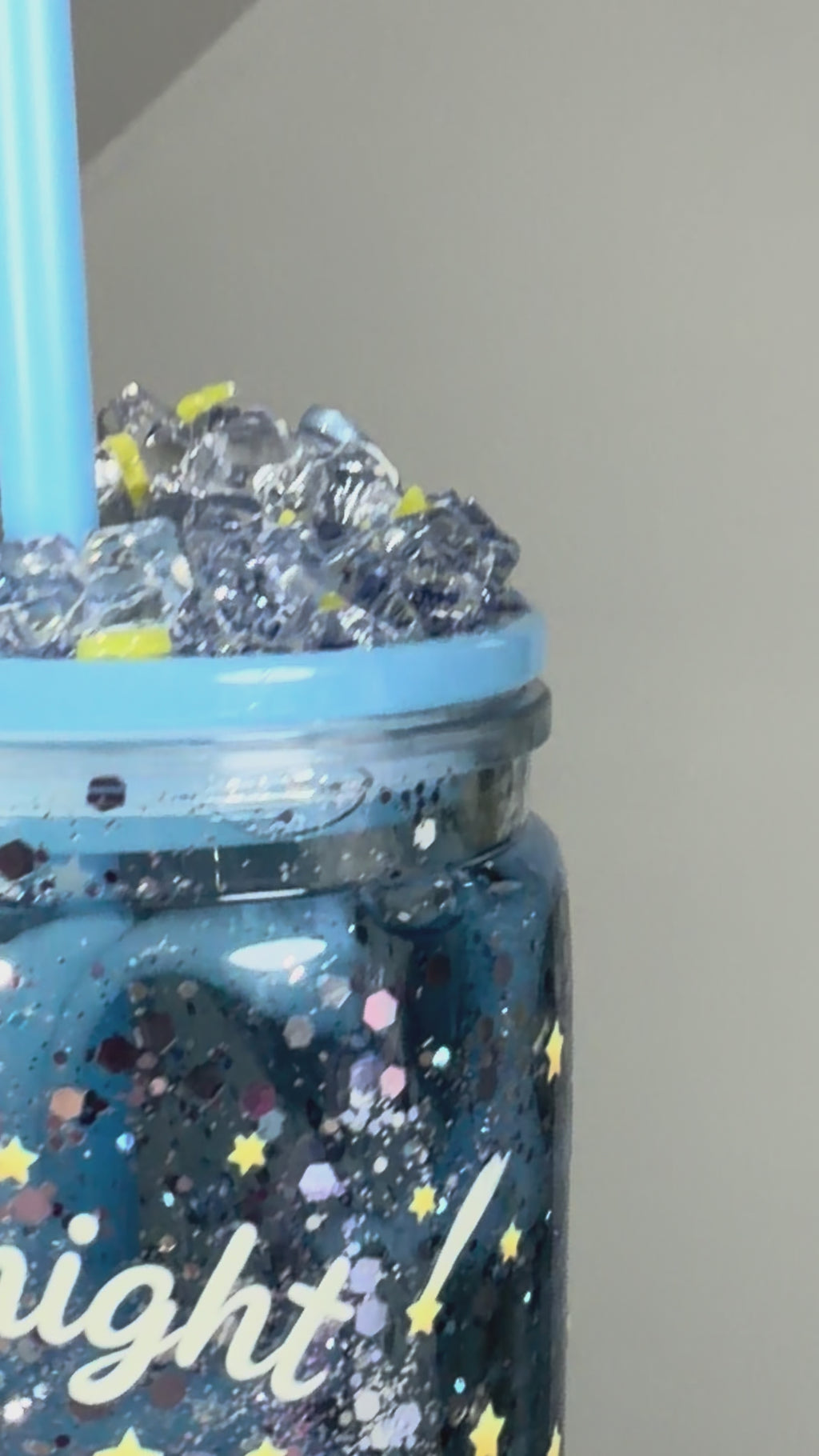 16oz Acrylic Dual Lava Snow Globe Tumbler – Blue on Blue