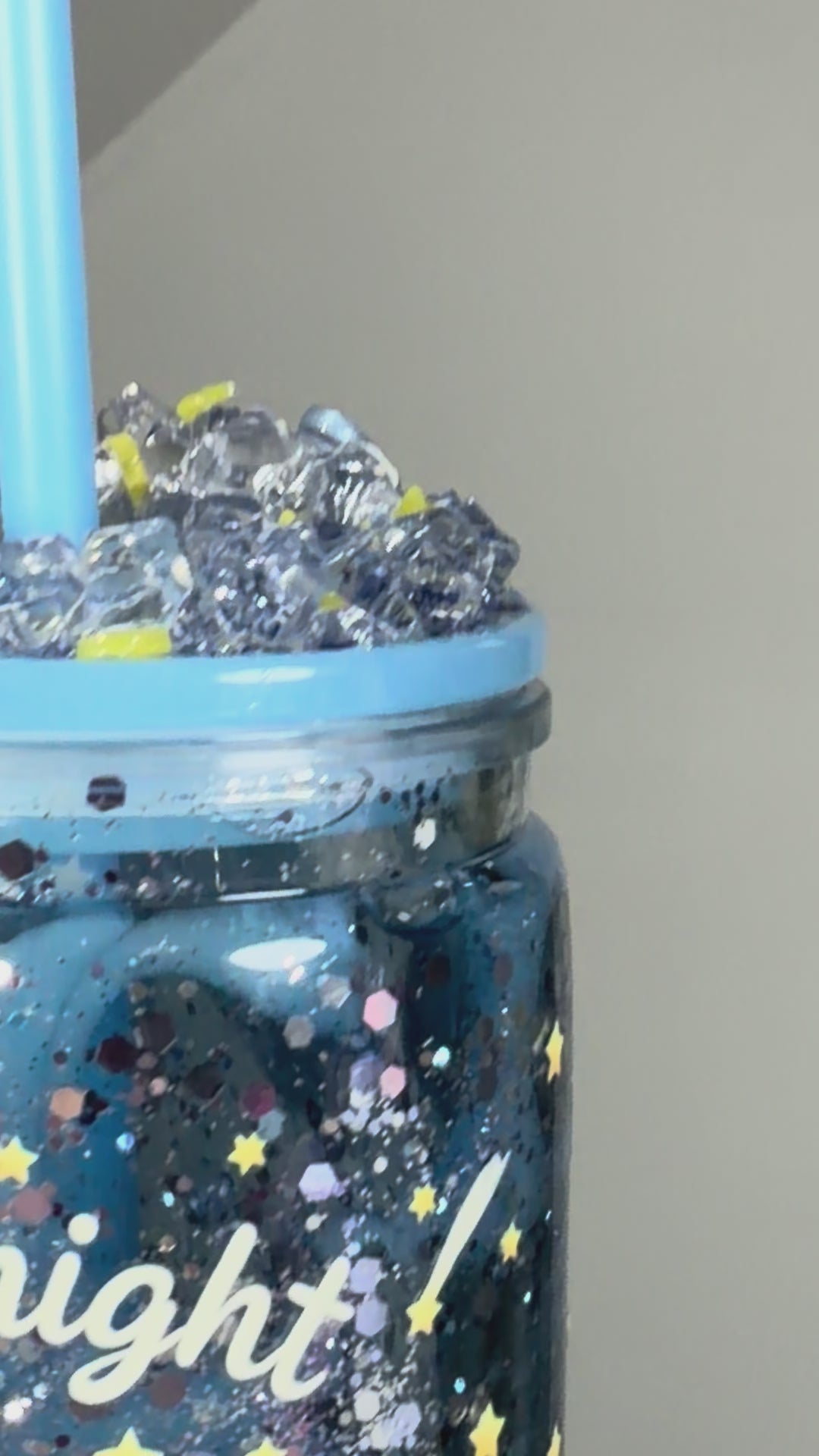 16oz Acrylic Dual Lava Snow Globe Tumbler – Blue on Blue