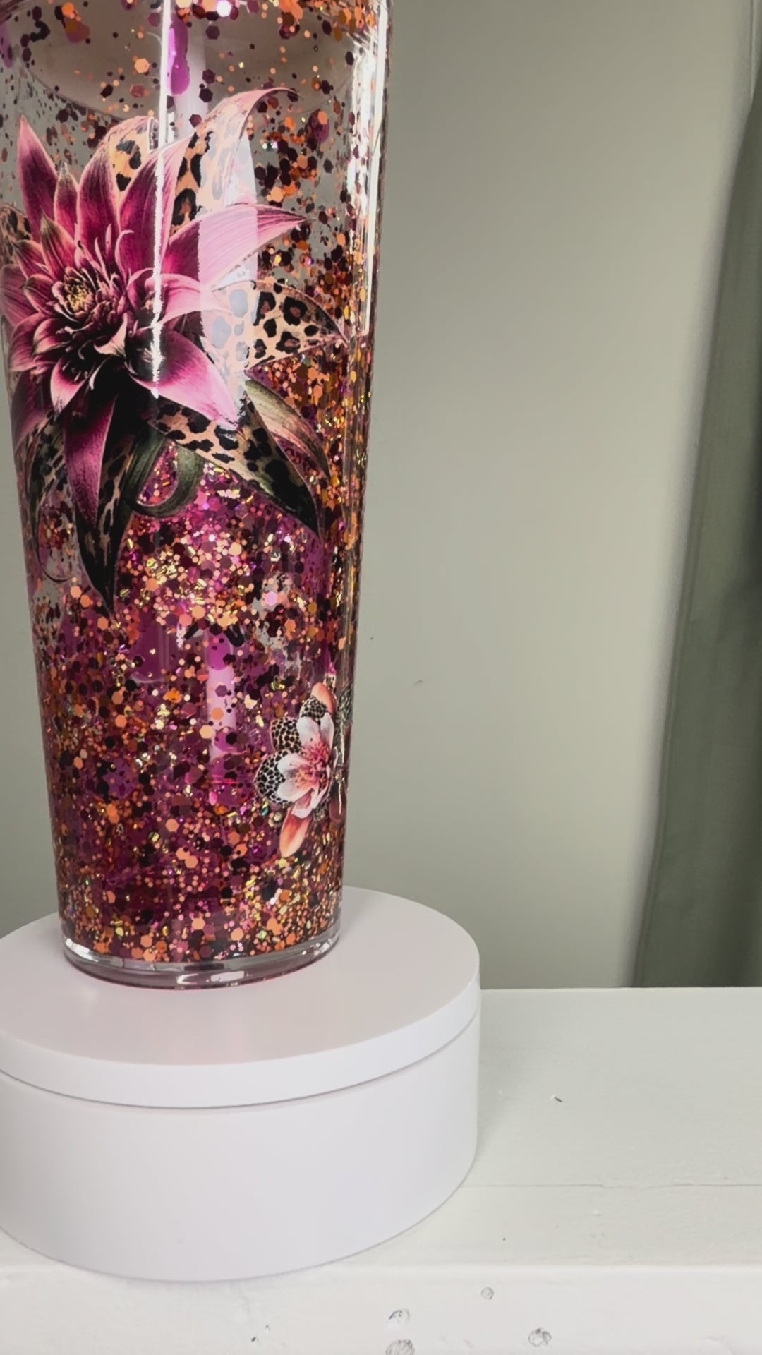 24 oz Tapered Purple Lava Acrylic Tumbler | Cheetah Floral